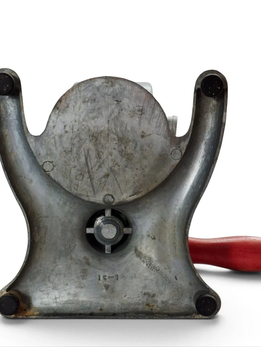 Vintage National Ice Crusher Red Wooden Hand Crank Countertop Tabletop Barware